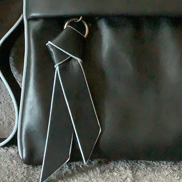 liv. by Olivia + Joy black leather crossbody with baby blue trim - Picture 2 of 12